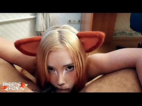 ❤️ Kitsune លេបទឹកមាត់ហើយច្របាច់ចូលមាត់នាង ☑ ស្លុត នៅពួកយើង ️❤